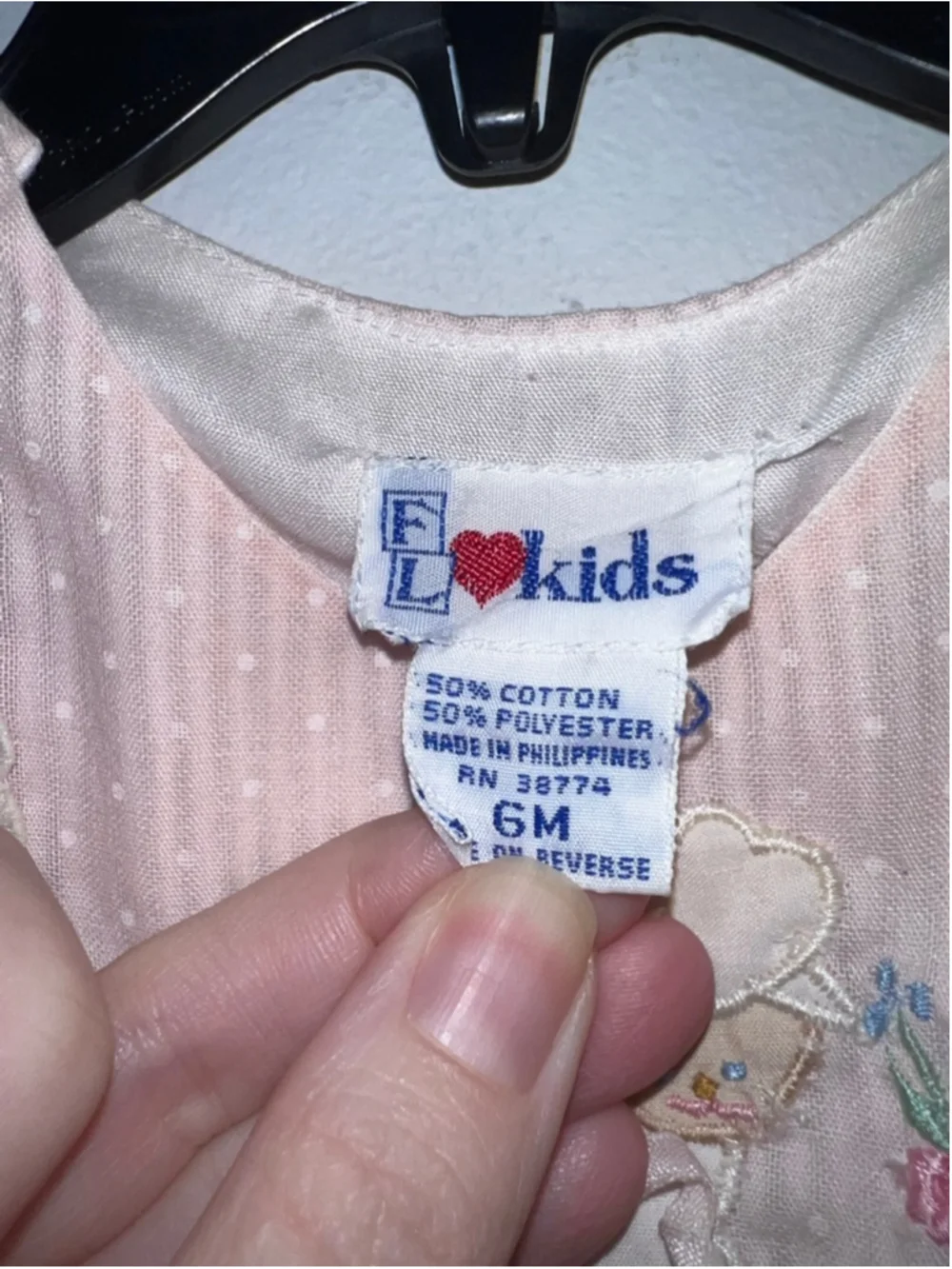 VTG Baby F.L. Kids Pink & White Striped Lamb Bodysuit 6 Months